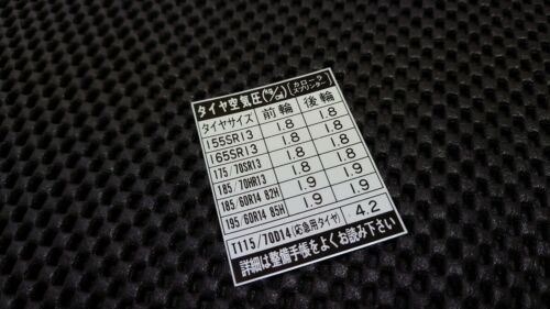Toyota Genuine AE86 Levin Trueno Tire Pressure Stickers Caution Label ★