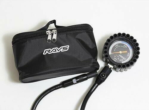 RAYS Racing Tire Pressure Air Gauge 60mm KPA Red carry case