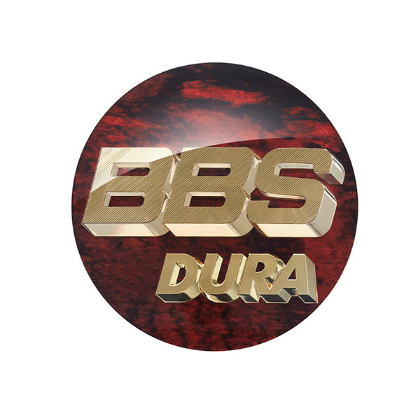 BBS Wheel Center Caps 70mm Genuine Emblem DURA Gold 3D Logo 56.24.179 Set 4pcs ★