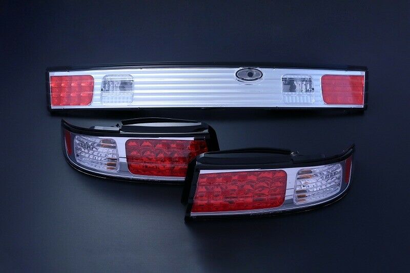 D-MAX LED Tail Lamp  Garnish 3 Set Chrome For NISSAN Silvia S14 KOUKI ★