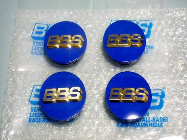BBS Wheel Center Caps 70mm Genuine Emblem Blue Gold 3D Logo 56.24.206 Set 4pcs ★