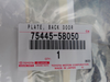 Toyota 75445-58050 Plate back door name 7544558050 Genuine OEM Part New