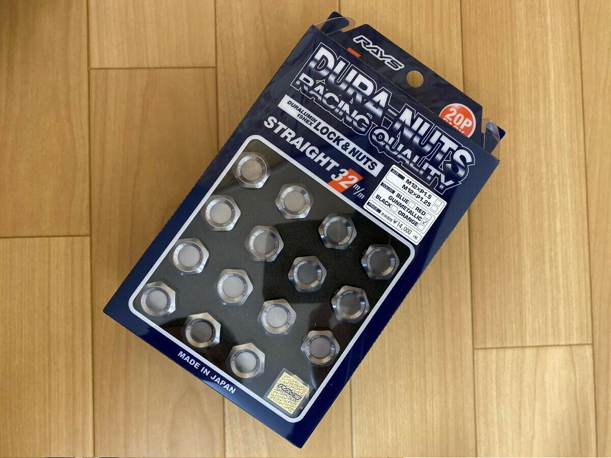 RAYS DURA-NUT L32 STRAIGHT TYPE LUG NUTS & LOCK SET OF 20 GM 12X1.5 12 X 1.5