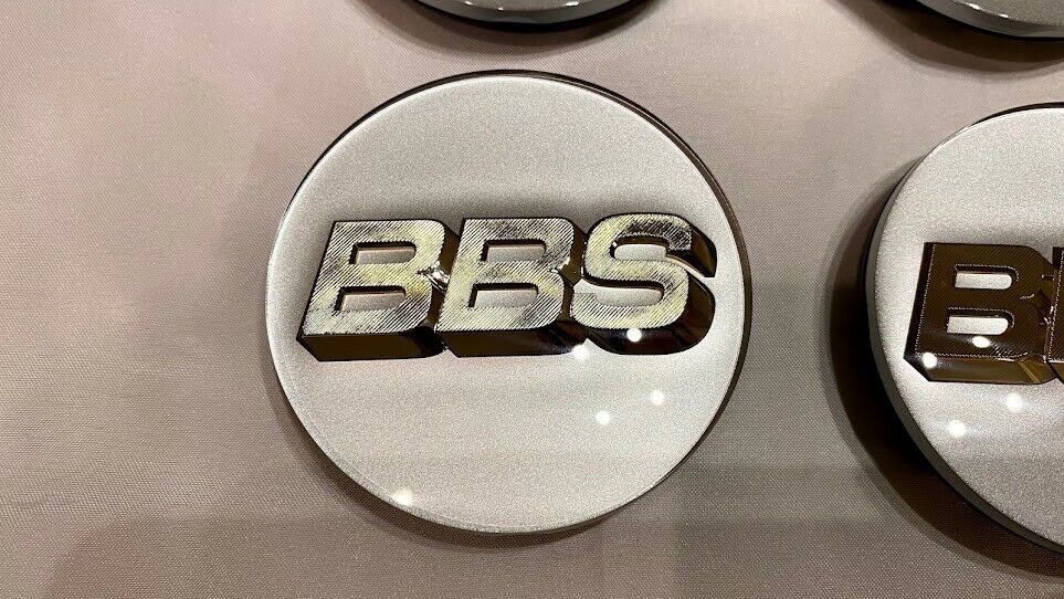 BBS Wheel Center Caps 70mm Genuine  Emblem Platinum Silver 56.24.190 Set Of 4pcs ★