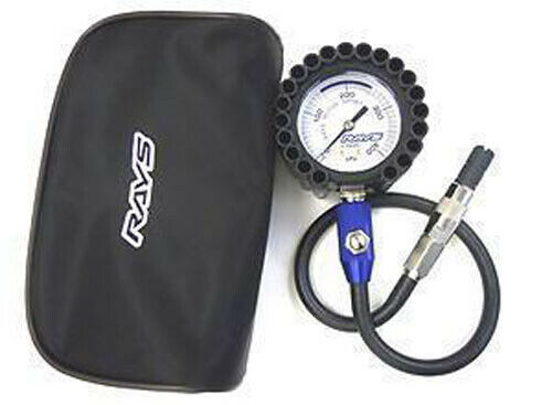 RAYS Racing Tire Pressure Air Gauge 60mm KPA BLACK carry case