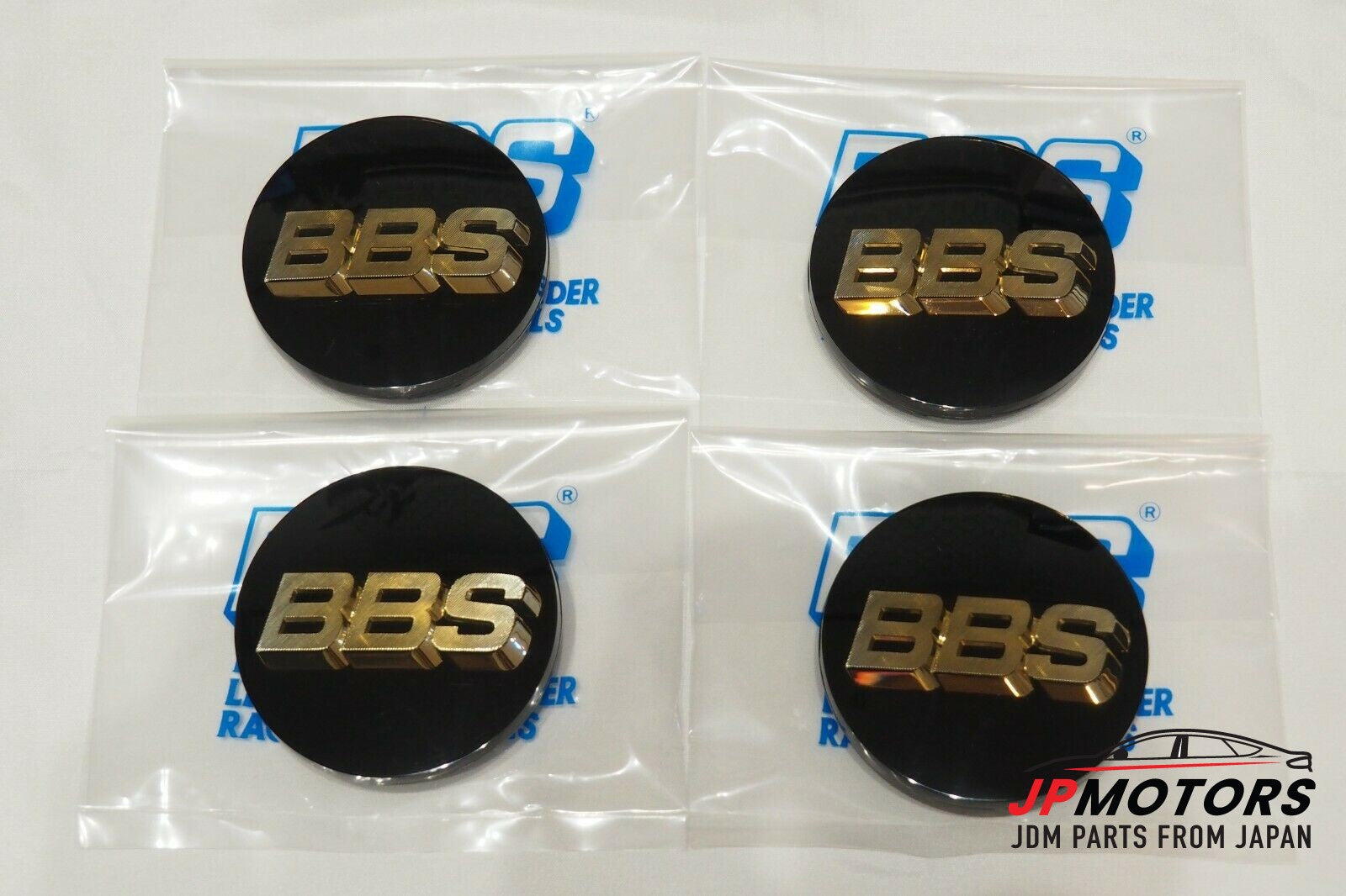 BBS Wheel Center Caps 70mm Genuine Emblem Black Gold 3D Logo 56.24.119  Set 4pcs ★